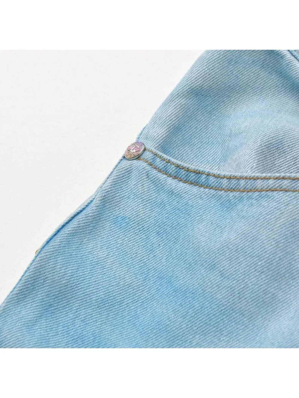 Chanel Cruise Collection Wide Denim Pants CC Logo Indigo Blue